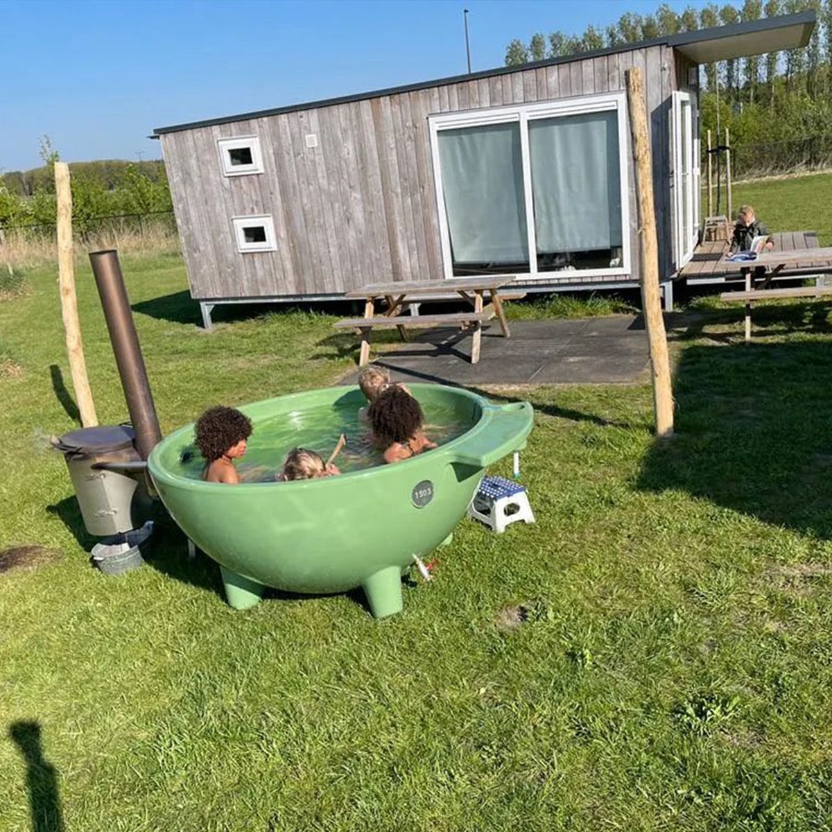 Weltevree Dutchtub Original Hottub Houtgestookt 600L Olijfgroen