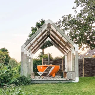 Weltevree Dutchtub Original Houtgestookte Hottub Oranje RAL 2000 600L