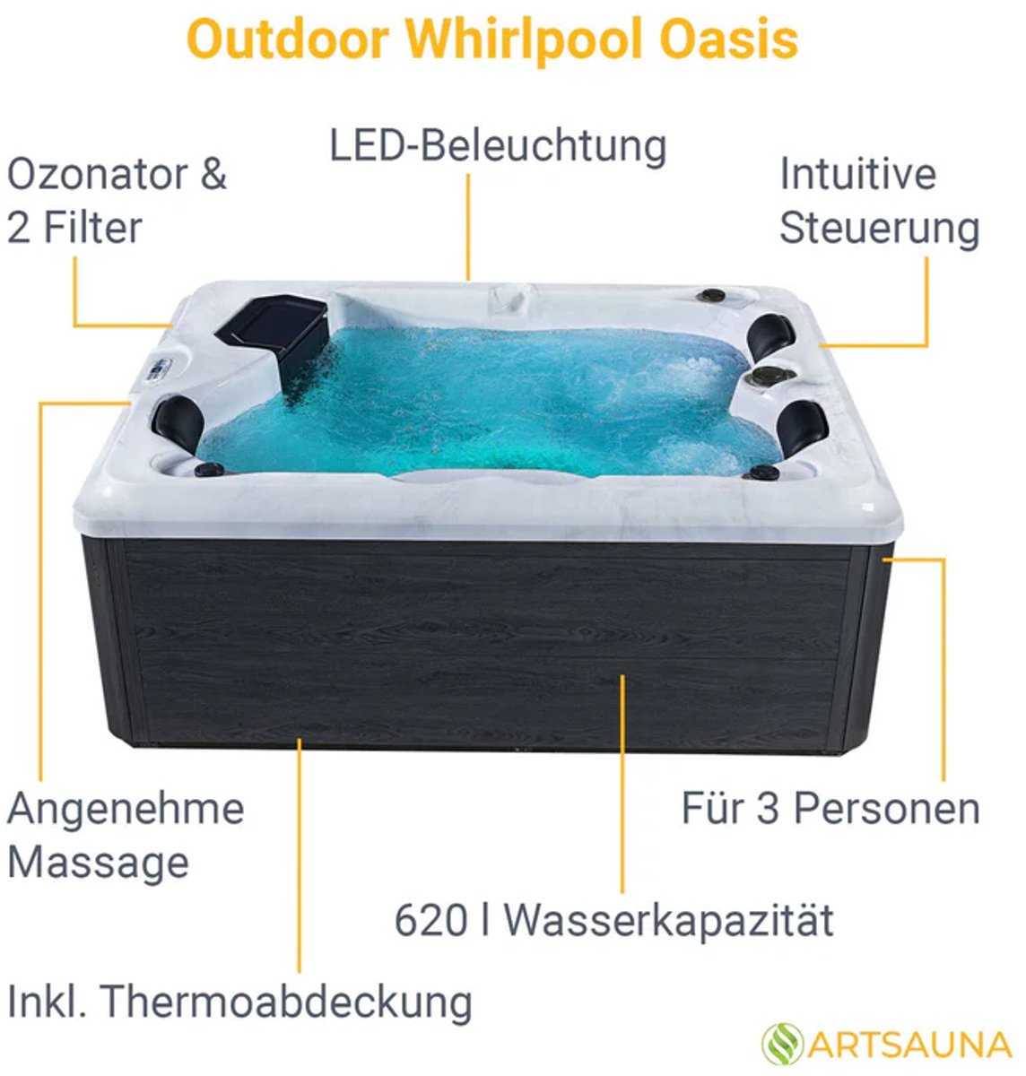 Whirlpool Oasis 3-persoons buitenmodel