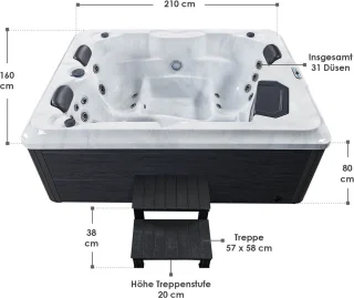 Whirlpool Oasis 3 persoons met trapje