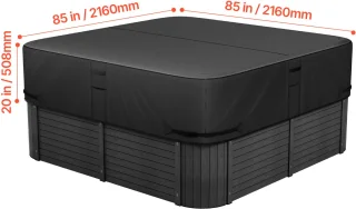 Whirlpool Spa-afdekking 2160 x 2160 x 508 mm Zwart