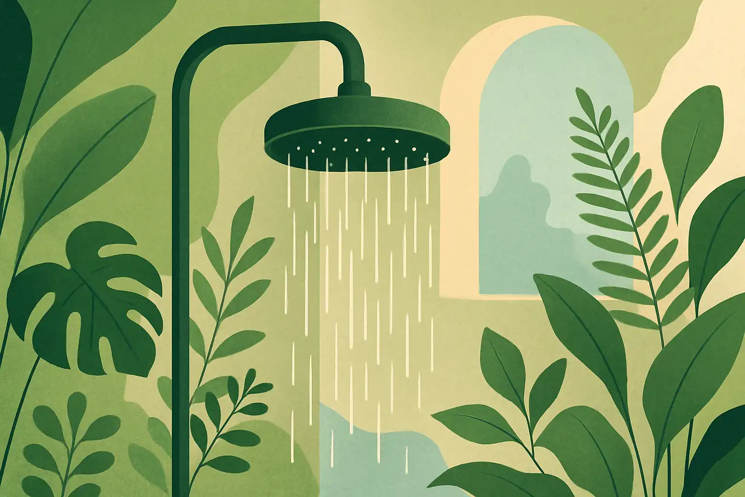 Biophilic regendouches: zo breng je groen en natuurbeleving in je badkamer