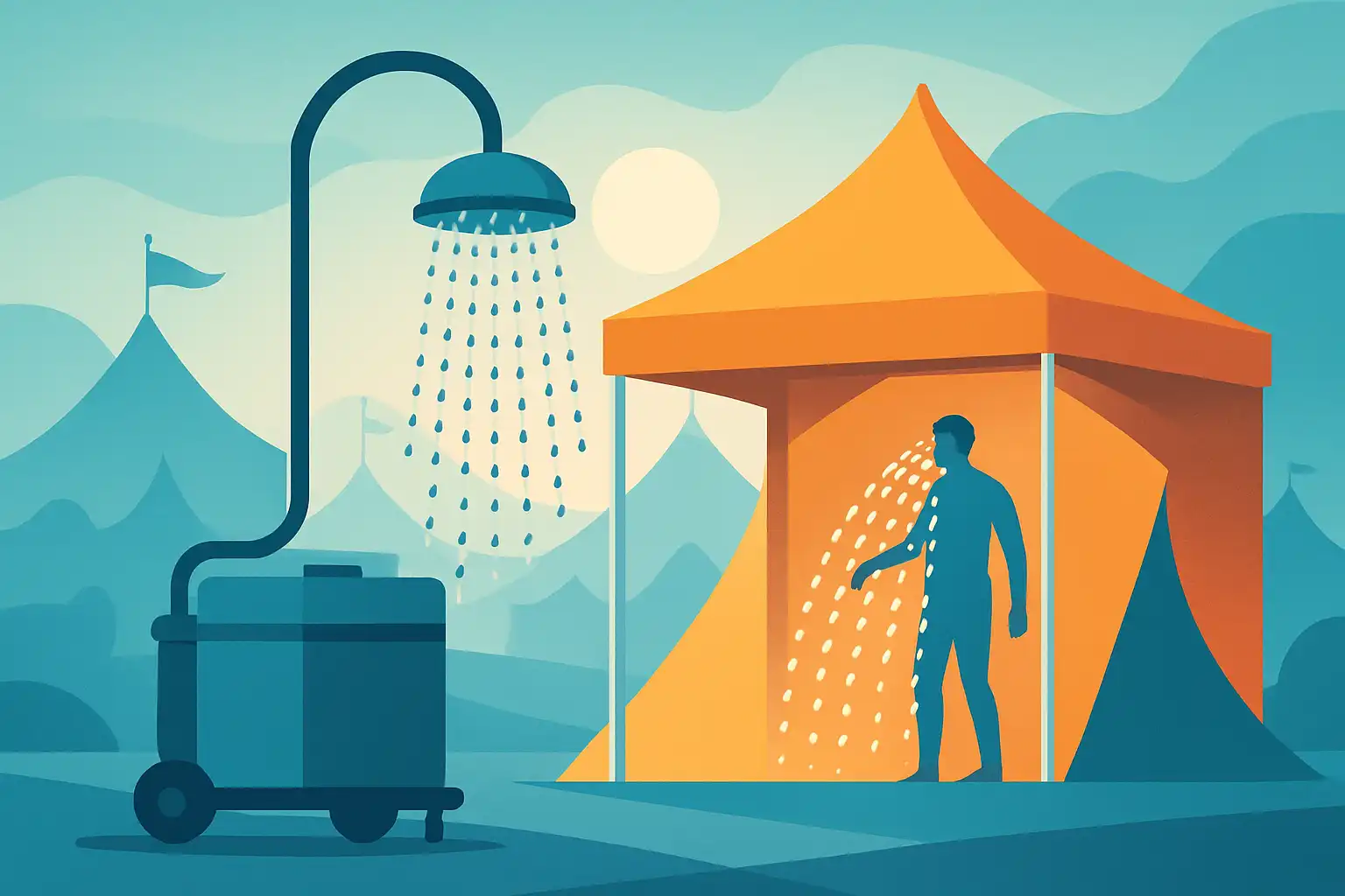 De opkomst van mobiele regendouches: zo creëer je een pop-up wellness voor festivals en evenementen