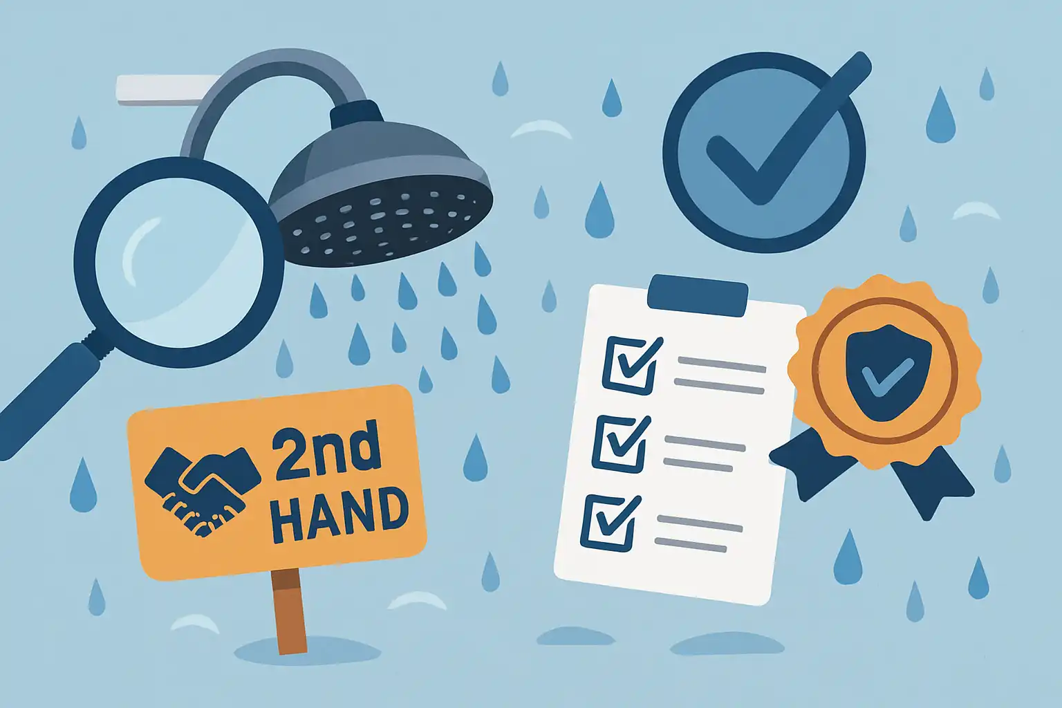 Tweedehands regendouche kopen? zo check je kwaliteit, hygiëne en garantie