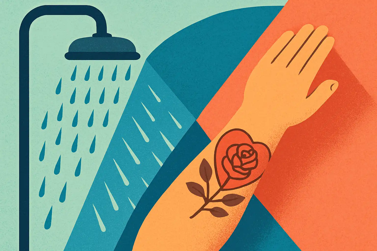 Zo bescherm je je tattoo onder de regendouche: wat wel en niet te doen