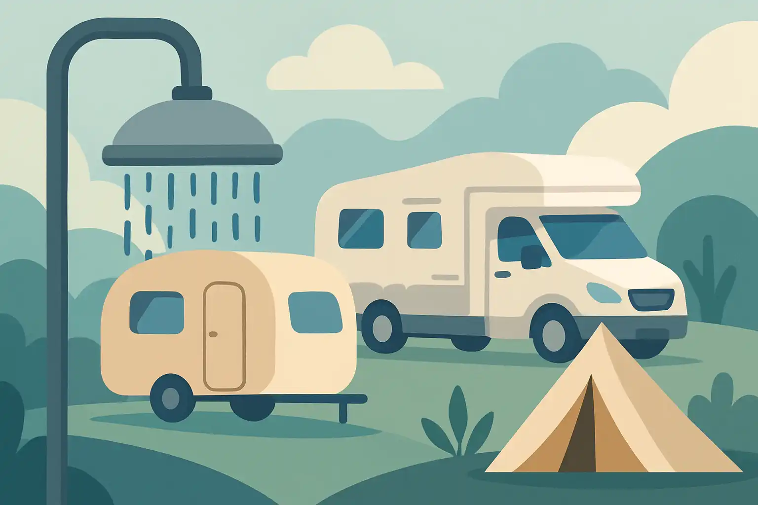 Zo kies je de ideale regendouche voor caravan, camper of glamping