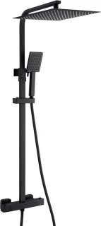 Auralum max Regendouche met Thermostaatkraan - Doucheset Zwart - Regendoucheset - Zwart Douchekolom met Thermostatische Mengkraan - 12 inch Douchekop