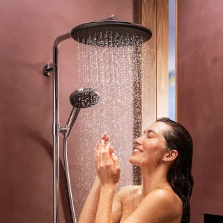 hansgrohe Raindance Alive S Puro - Showerpipe - Ecostat thermostaat - 300mm maat - 1 straalfunctie - Chroom