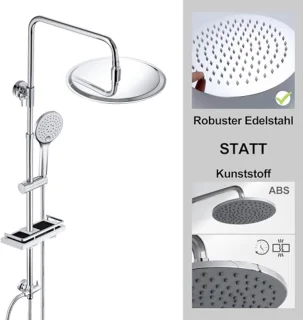 Roestvrij Stalen Doucheset met Regendouche, Handdouche en Doucheplank - Perfect voor de Badkamer