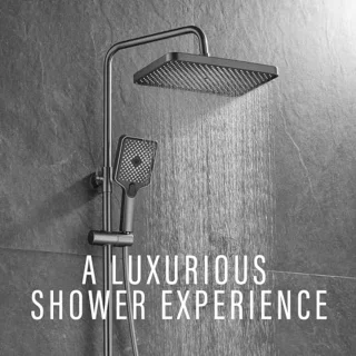 Luxe Regendouchekop 13 Inch - Zelfreinigend en Mat Zwart