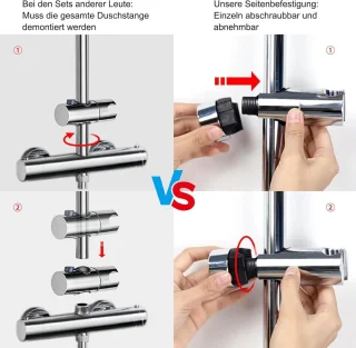 Complete Douche Set met Waterbesparende Douchekop en Verstelbare Douchebar - Vierkante Hoofddouche 28x18cm - 90-120Cm - Chrome regendouche zonder kraan