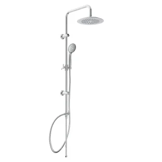 Complete Douche Set met Waterbesparende Douchekop en Verstelbare Douchebar - Vierkante Hoofddouche 28x18cm - 90-120Cm - Chrome regendouche zonder kraan