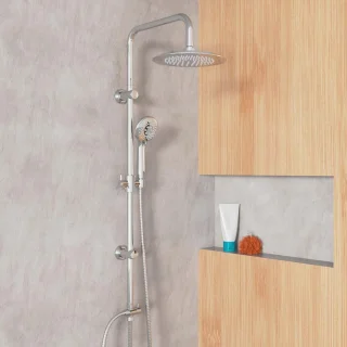 Complete Douche Set met Waterbesparende Douchekop en Verstelbare Douchebar - Vierkante Hoofddouche 28x18cm - 90-120Cm - Chrome regendouche zonder kraan