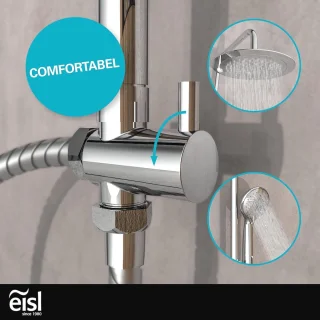 Complete Douche Set met Waterbesparende Douchekop en Verstelbare Douchebar - Vierkante Hoofddouche 28x18cm - 90-120Cm - Chrome regendouche zonder kraan