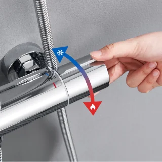 Auralum MAX Regendouche met Thermostaatkraan - Doucheset Chroom - Regendoucheset - Verstelbare Hoogte 84-121 cm - 9 inch Douchekop