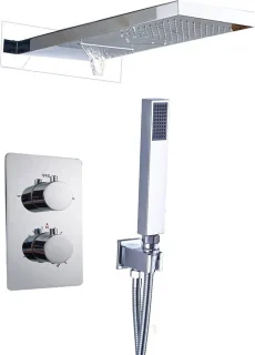 Betaalbare Goederen® Plafond Douchekop - Chrome - Led - Douchekraan - Slimme Digitale Display - Mengkraan Douche - Regendouchekop - Led Regendouche - Waterval