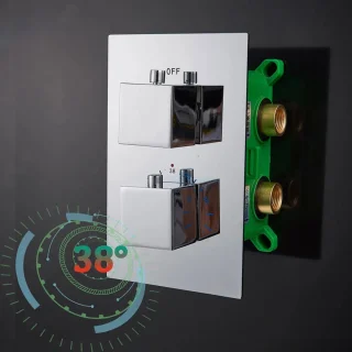 Betaalbare Goederen® Plafond Douchekop - Chrome - Led - Douchekraan - Slimme Digitale Display - Mengkraan Douche - Regendouchekop - Led Regendouche - Waterval