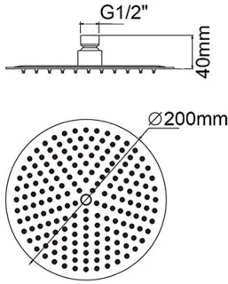 Ronde Regendouchekop 20 cm in Roestvrijstaal