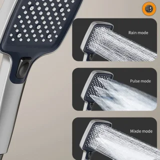 WizBay Premium Select® Luxe 4-in-1 Thermostatische Regendouche – Handdouche met 3 Functies - Piano Keys – Regendouche 30x20cm – Handdouche – Massage Tube – RVS