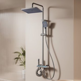 WizBay Premium Select® Luxe 4-in-1 Thermostatische Regendouche – Handdouche met 3 Functies - Piano Keys – Regendouche 30x20cm – Handdouche – Massage Tube – RVS review