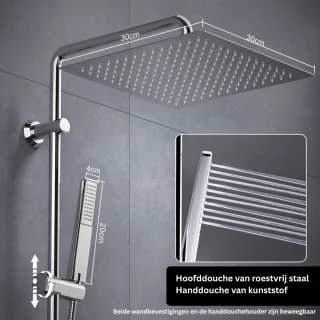 DailySupplies® Regendouche Zonder Kraan - Regendouchekop - Regendouches - Regendoucheset - Zilver