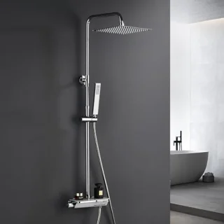 Regendouche doucheset met thermostaat - complete set roestvrij staal voor een luxe doucheervaring