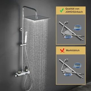 Regendouche doucheset met thermostaat - complete set roestvrij staal voor een luxe doucheervaring