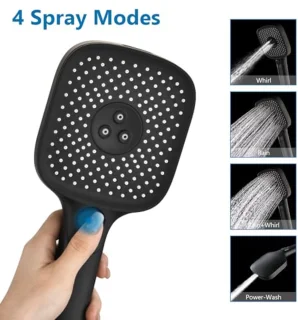Waterbesparende Douchekop met 3 + 1 Straalsoorten voor Luxe Douche-ervaring