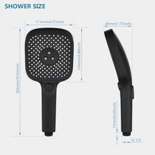 Waterbesparende Douchekop met 3 + 1 Straalsoorten voor Luxe Douche-ervaring