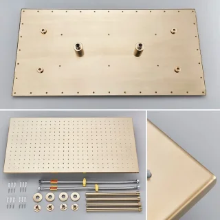 Betaalbare Goederen® Plafond Douchekop - Goud - Douchekraan - Slimme Digitale Display - Mengkraan Douche - Regendouchekop - Led Regendouche - Waterval