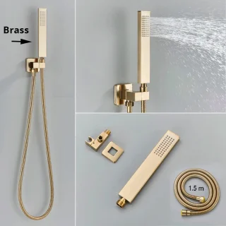 Betaalbare Goederen® Plafond Douchekop - Goud - Douchekraan - Slimme Digitale Display - Mengkraan Douche - Regendouchekop - Led Regendouche - Waterval