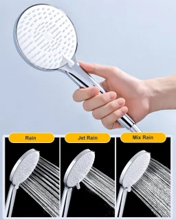 Regendouche Set met Vierkante Douchekop en Handdouche, Verstelbare Douchestang 65-102 cm