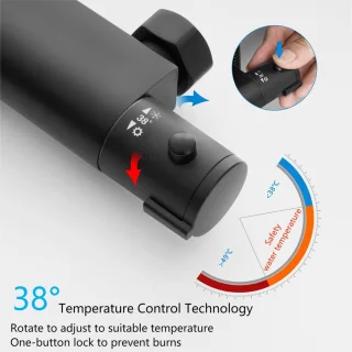 Unyqoos® Elegant zwart douchesysteem met verstelbare regendouche en thermostaat