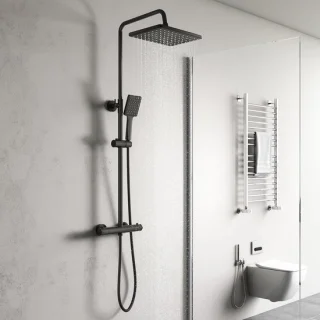Unyqoos® Elegant zwart douchesysteem met verstelbare regendouche en thermostaat