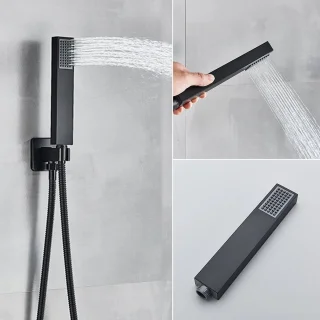 Betaalbare Goederen® Plafond Douchekop - Zwart - Douchekraan - Slimme Digitale Display - Mengkraan Douche - Regendouchekop - Led Regendouche - Waterval