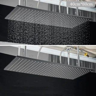 Betaalbare Goederen® Plafond Douchekop - Zwart - Douchekraan - Slimme Digitale Display - Mengkraan Douche - Regendouchekop - Led Regendouche - Waterval