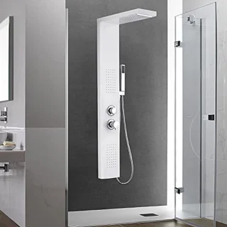 Douchepaneel met Geborsteld Roestvrij Staal en Regendouche – Innovatief Douchesysteem met Handdouche