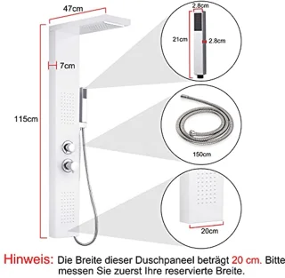 Douchepaneel met Geborsteld Roestvrij Staal en Regendouche – Innovatief Douchesysteem met Handdouche