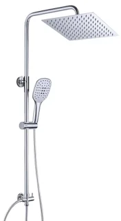 Hoogte Verstelbaar Douchesysteem met Regendouche en Handdouche - Chroom 25x25cm