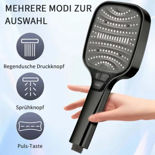 Douchekop met 8 straalmodi en waterbesparende technologie voor een luxe douche-ervaring