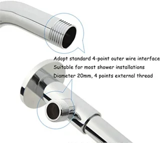 Roestvrijstalen Douchearm 41 cm met Universele Connector voor Regendouchekop
