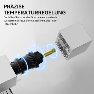 Auralum Max Regendouche RVS - Ø 30 cm - Handdouche Met 6 standen - Waterbesparend - Inclusief thermostaatkraan - Chroom