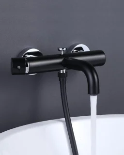 Badkuipkraan koperen mengkraan waterbesparende M24 Bubbler - Wandmontage Douchekraan zwart regendouche zonder kraan