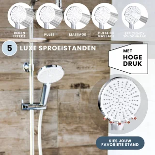 EcoRain© 30% Waterbesparende Regendouche Doucheset Tyler 30 CM Vierkant - Handdouche 12 CM - Hoge Druk - Universeel - Anti-Kalk Douchekop - 5 jaar garantie - Chroom