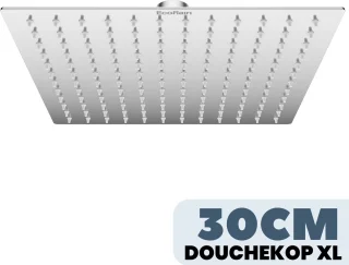 EcoRain© 30% Waterbesparende Regendouche Doucheset Tyler 30 CM Vierkant - Handdouche 12 CM - Hoge Druk - Universeel - Anti-Kalk Douchekop - 5 jaar garantie - Chroom