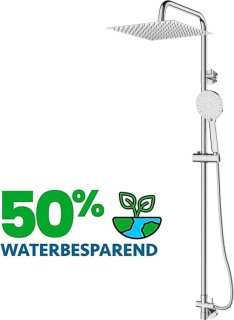 EcoRain© 30% Waterbesparende Regendouche Doucheset Tyler 30 CM Vierkant - Handdouche 12 CM - Hoge Druk - Universeel - Anti-Kalk Douchekop - 5 jaar garantie - Chroom review