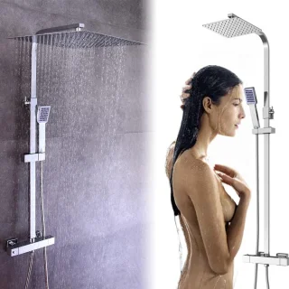 Luxe Regendoucheset met Thermostaat en Handdouche - Veilig en Hoogwaardig Douchesysteem