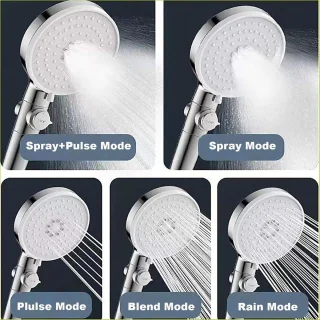 Hoge Druk Douchekop Met Waterbesparing En Filtratiefunctie - 5 Sproeimodi 12cm Paneel