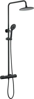 Auralum MAX Regendouche met Thermostaatkraan - Doucheset Zwart - Regendoucheset - Verstelbare Hoogte 84-121 cm - 9 inch Douchekop