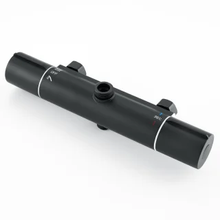 Auralum MAX Regendouche met Thermostaatkraan - Doucheset Zwart - Regendoucheset - Verstelbare Hoogte 84-121 cm - 9 inch Douchekop